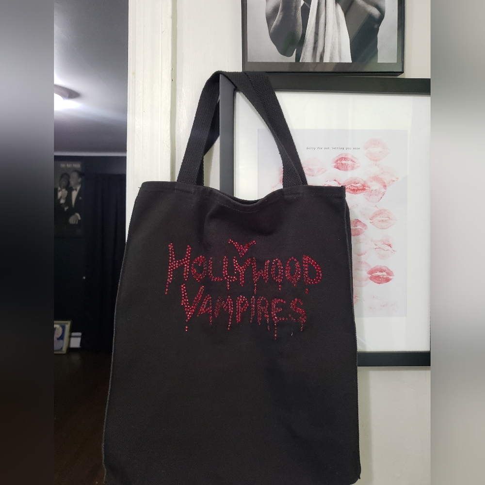 Hollywood Vampires 2016 Tour Official Merchandise Bling Red Black Canvas Tote